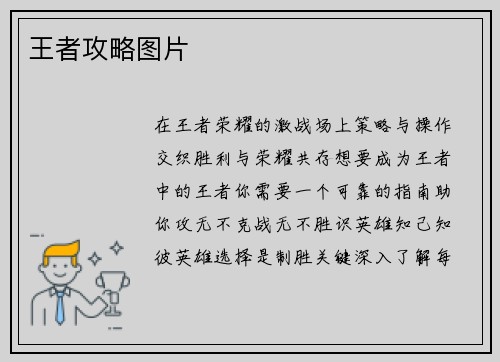 王者攻略图片